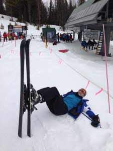 skiing can also be enjoyed from this position