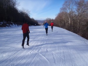 It might be man-made, but running down the ski slope was the closest we could come to the Winter Experience