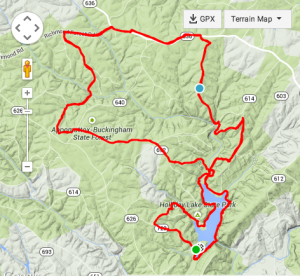 Holiday Lake course [Courtesy of Tom McNulty's GPS]